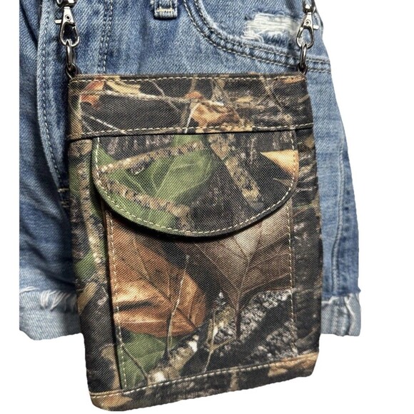 Rhinestone Camo Studded Cross Purse Chain Strap Rustic Coutures Cowgirl - Picture 8 of 14